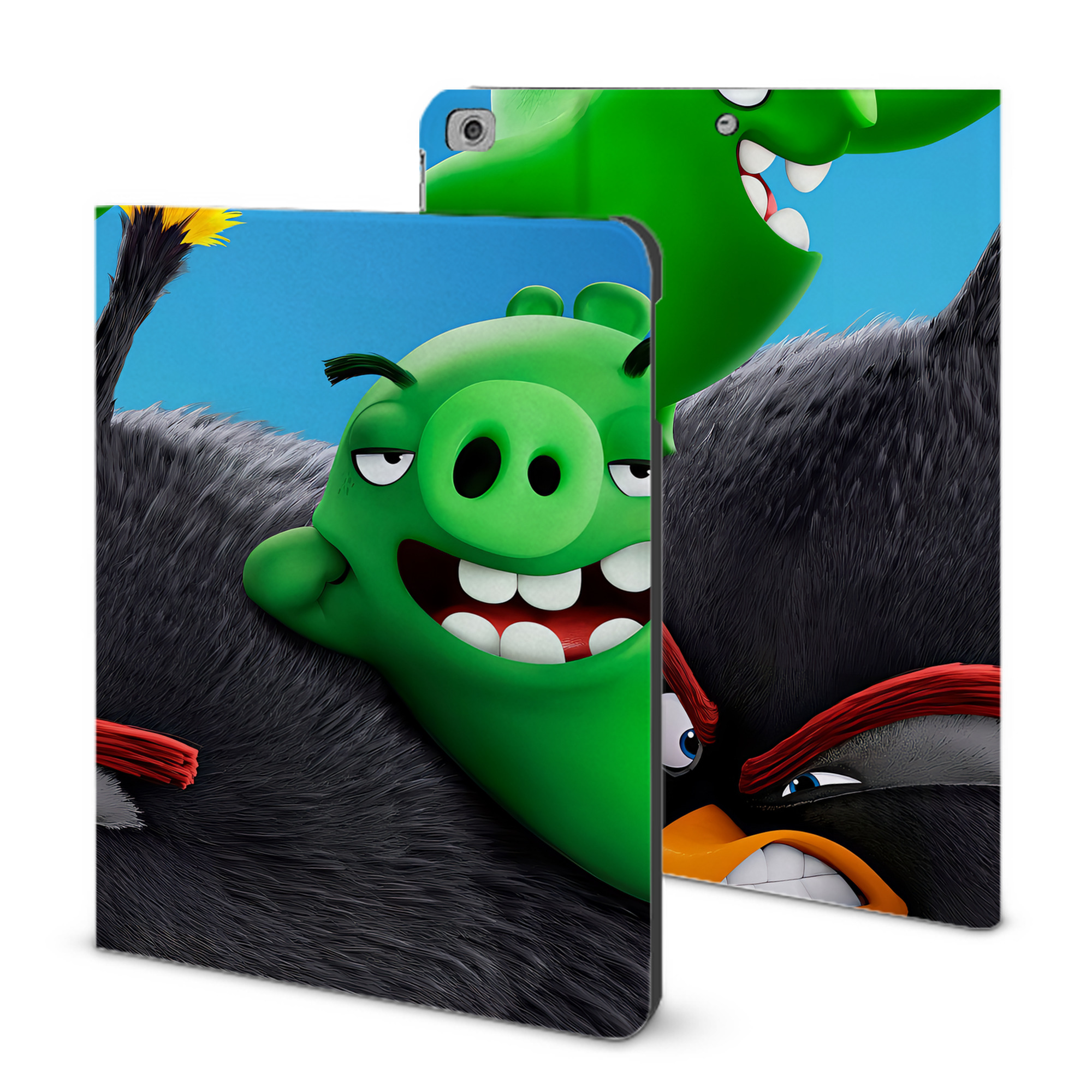 （画像用） Angry Birds アングリーバード IPad ケース ブック型 PUレザー TPU 耐衝撃 軽量 薄型 ペン収納なし 全面保護 IPad 各モデル対応